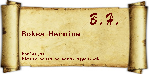 Boksa Hermina névjegykártya